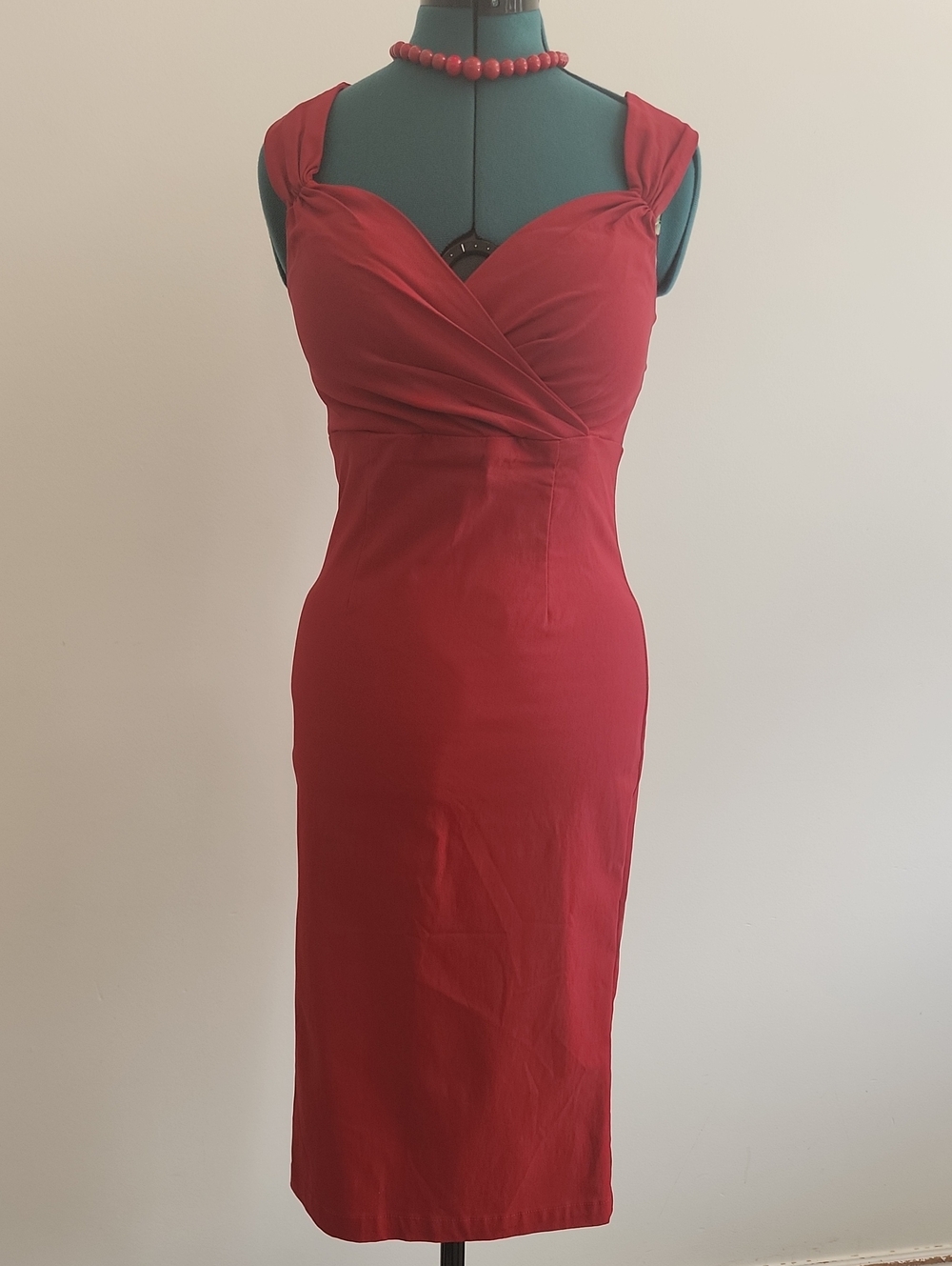 💋Pin Up Couture Red Sleeveless Wiggle Dress Sz L
